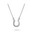 Фото #4 товара Petite Pave Cubic Zirconia CZ Equestrian Good Luck Charm Horseshoe Necklace Pendant Western Jewelry For Women Teens Graduation Gift .925 Sterling Silver