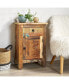 Eco-Friendly Carved Side Table With Storage