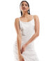 Y.A.S Bridal embellished sequin maxi cami dress in white