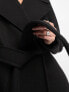 Фото #5 товара Forever New formal wrap coat with tie belt in black