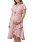 Фото #1 товара Maternity Vanessa Tie Front Floral Midi Dress