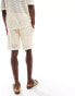 Sixth June co-ord crochet shorts in beige