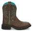 Justin Boots Mandra Embroidery 8" Square Toe Cowboys Womens Brown Casual Boots