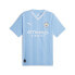 Фото #1 товара Puma Mcfc Home V Neck Short Sleeve Soccer Jersey Mens Blue 77043701