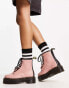 Dr Martens Sinclair flatform boots in peach leather