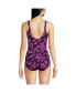 Фото #2 товара Women's Long Scoop Neck Soft Cup Tugless Sporty One Piece Swimsuit Print