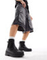 Фото #8 товара ASOS DESIGN ankle wellie in black pu with roman numeral detail