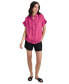 ფოტო #2 პროდუქტის Women's Short-Sleeve Button-Front Shirt