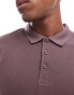 ASOS DESIGN pique polo shirt in brown