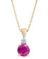 Фото #1 товара Macy's ruby (1/2 ct. t.w.) and Diamond Accent Pendant Necklace in 14k Gold