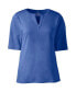 ფოტო #1 პროდუქტის Plus Size Cotton Polyester Modern Half Sleeve Splitneck