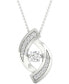 ფოტო #1 პროდუქტის Diamond Swirl 18" Pendant Necklace (1/4 ct. t.w.) in 10k White Gold