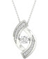 Фото #1 товара Twinkling Diamond Star diamond Swirl 18" Pendant Necklace (1/4 ct. t.w.) in 10k White Gold