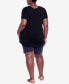 Фото #7 товара Plus Size V Cut Out Short Sleeve Top