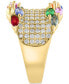 Фото #3 товара EFFY® Multi-Gemstone (2-3/8 ct. t.w.) & Diamond (7/8 ct. t.w.) Wide Statement Ring in 14k Gold