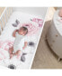 Фото #2 товара Floral Garden Pink/White Watercolor Cotton Baby Fitted Crib Sheet