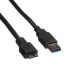 ROLINE USB 3.0 Cable - A - Micro B - M/M 3.0 m - 3 m - USB A - Micro-USB B - USB 3.2 Gen 1 (3.1 Gen 1) - 5000 Mbit/s - Black