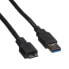 Фото #3 товара ROLINE USB 3.0 Cable - A - Micro B - M/M 3.0 m - 3 m - USB A - Micro-USB B - USB 3.2 Gen 1 (3.1 Gen 1) - 5000 Mbit/s - Black