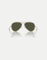 Ray-Ban aviator rose gold pilot sunglasses in gold with green lens in rose gold