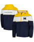 ფოტო #1 პროდუქტის Men's Navy Michigan Wolverines Center Line Half-Zip Raglan Hoodie Jacket
