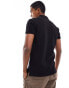 Polo Ralph Lauren slim fit pique polo with red player logo in washed black