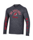 Фото #2 товара Men's Heather Black Distressed New Jersey Devils Multi-Logo Tri-Blend Long Sleeve T-shirt