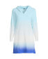 Фото #2 товара Plus Size Cotton Jersey Long Sleeve Hooded Swim Cover-up Dress