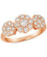 ფოტო #1 პროდუქტის Nude Diamond Triple Cluster Flower Ring (1 ct. t.w.) in 14k Rose Gold