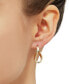 ფოტო #2 პროდუქტის Textured Curved Oval Hoop Earrings in 10k Gold