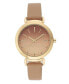 Nine West Women's Gold-Tone and Tan Strap Watch, 36mm