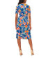 Фото #2 товара Petite Floral-Print Twist-Front Midi Dress