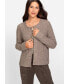 ფოტო #1 პროდუქტის Women's Long Sleeve Collarless Boiled Wool Cropped Jacket