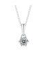 Фото #1 товара Sterling Silver White Gold Plated with 2ct Lab Created Moissanite Round Solitaire Classic Drop Pendant Necklace