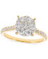 ფოტო #1 პროდუქტის Diamond Cluster Engagement Ring (1 ct. t.w.) in 14k Two-Tone Gold
