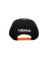 Men's Orange & Black Slouch Snapback Hat For Men