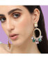 ფოტო #3 პროდუქტის Women's Gold Circular Drop Earrings