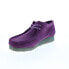 Фото #4 товара Clarks Wallabee 26168860 Mens Purple Suede Oxfords & Lace Ups Casual Shoes