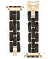 Фото #3 товара Women's Gold-Tone and Black Enamel 3-Row Bracelet Compatible with 38/40/41mm Apple Watch
