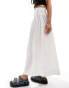 Cotton On v waist maxi volume skirt in white