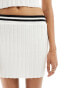 Фото #5 товара Miss Selfridge varsity tipped knitted mini skirt in cream