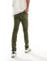 ASOS DESIGN skinny chino in washed dark khaki