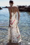 Фото #2 товара Платье с деталью из контрастной полупрозрачной ткани и принтом ZARA