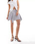 Фото #1 товара Pimkie asymmetric hem mini skirt in grey pinstripe