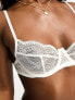 Фото #3 товара Hunkemoller Isabelle bridal lace unpadded demi bra in snow white