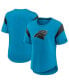 Women's Blue Carolina Panthers Primary Logo Fashion Top Blue, Heather Black, S - фото #1