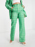 ASOS DESIGN Tall straight ankle suit trouser in green check