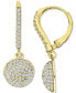 ფოტო #1 პროდუქტის Cubic Zirconia Pavé Dome Leverback Drop Earrings in 14k Gold-Plated Sterling Silver