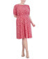 Фото #4 товара Plus Size Printed Ruched-Sleeve Dress