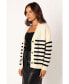 Фото #3 товара Women's Sapphire Striped Button Front Cardigan
