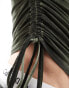 Фото #4 товара COLLUSION Hooded muscle vest top with tie detail in khaki